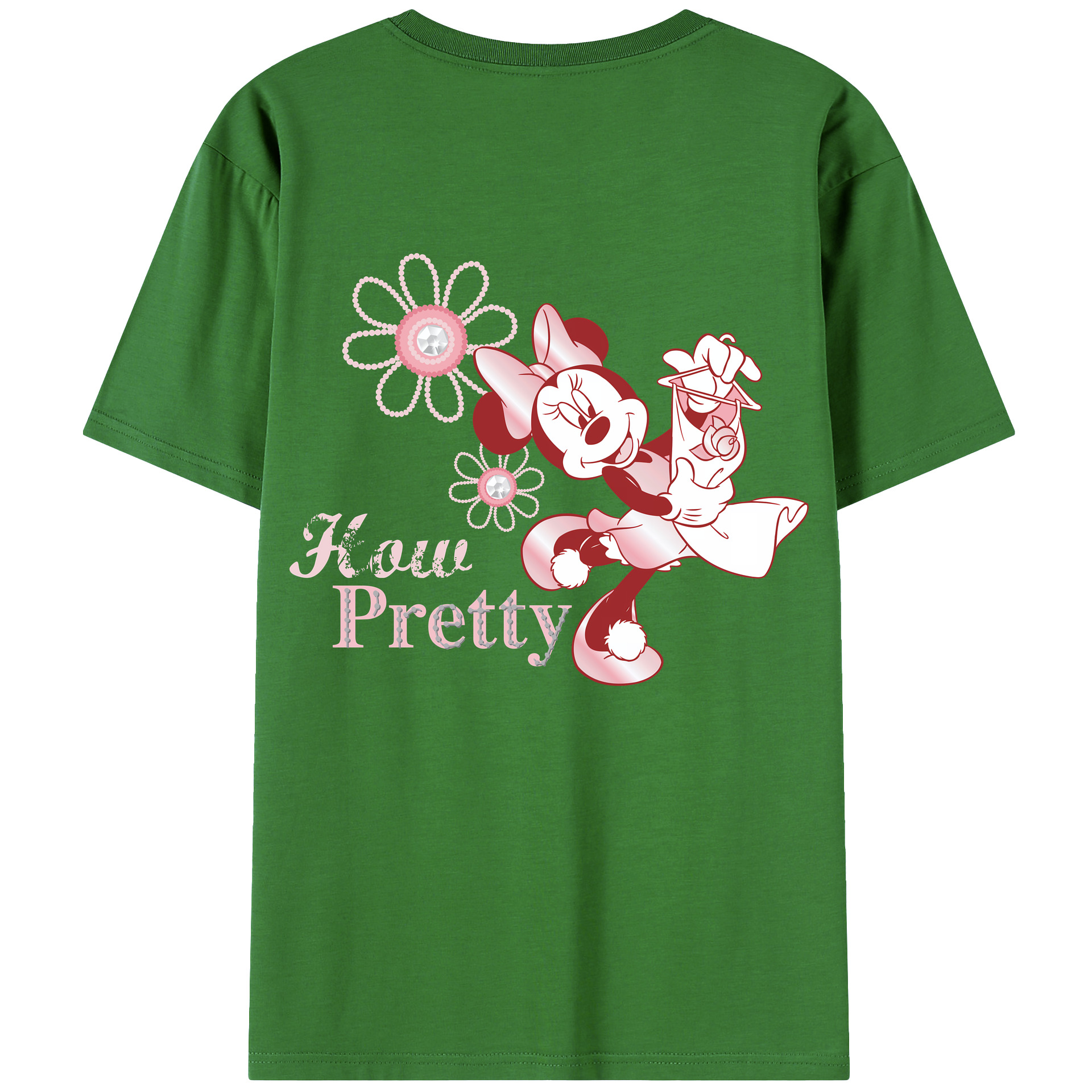 （画像用） ミッキーマウス Mickey Mouse レディース半袖Tシャツ(バックプリント)